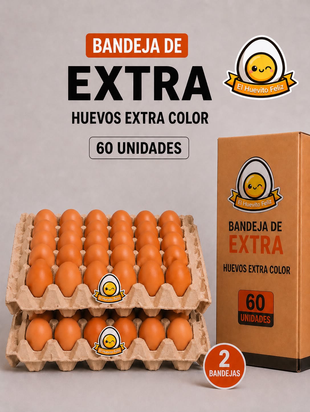Pack 2 bandejas huevo extra color