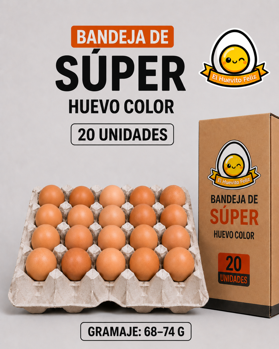 Bandeja Huevo Super color 20 Uds.